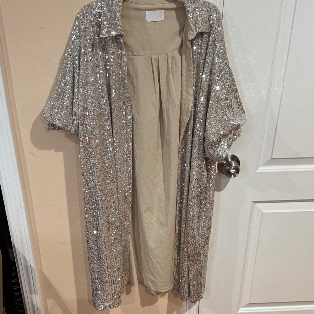 Everly Silver Sequin Dress